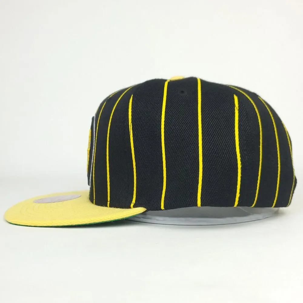 Boston Bruins Mitchell & Ness NHL Snapback Hat Cap 3D Logo Black Yellow‎ NWT